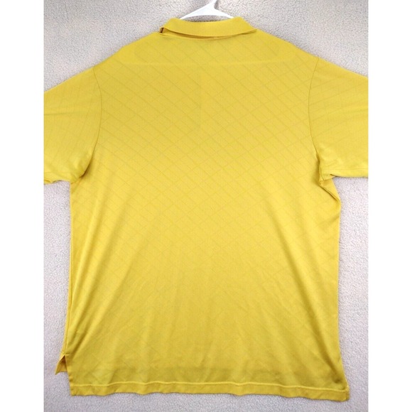 Adidas Golf Polo Shirt Men's XL Yellow ClimaCool Short Sleeve Performance - Picture 16 of 16